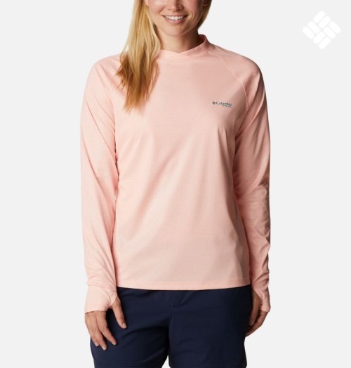 Columbia PFG Tidal Deflector Ice Long Sleeve Gensere Dame Rosa | 69287B