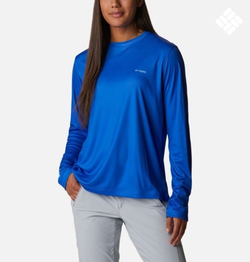 Columbia PFG Tidal Tee Hook-Up Long Sleeve Gensere Dame Blå | 69281Z