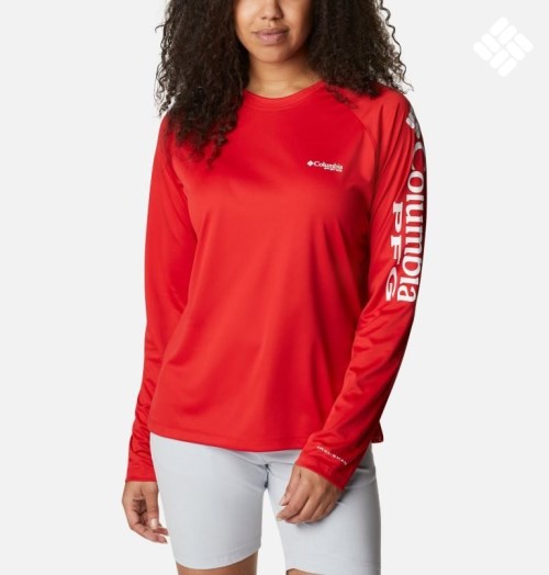 Columbia PFG Tidal Tee II Long Sleeve Gensere Dame Rød | 58479H