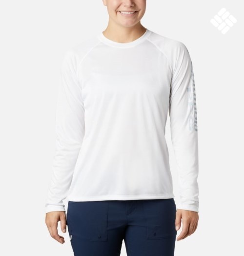 Columbia PFG Tidal Tee II Long Sleeve Gensere Dame Hvite | 72134P