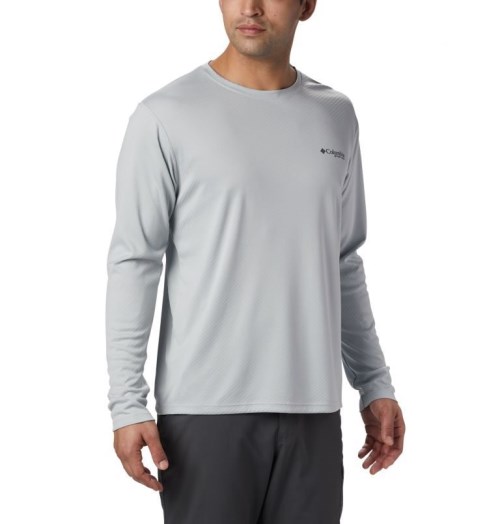 Columbia PFG Zero Rules Long Sleeve Gensere Herre Lyse Grå | 07691Z