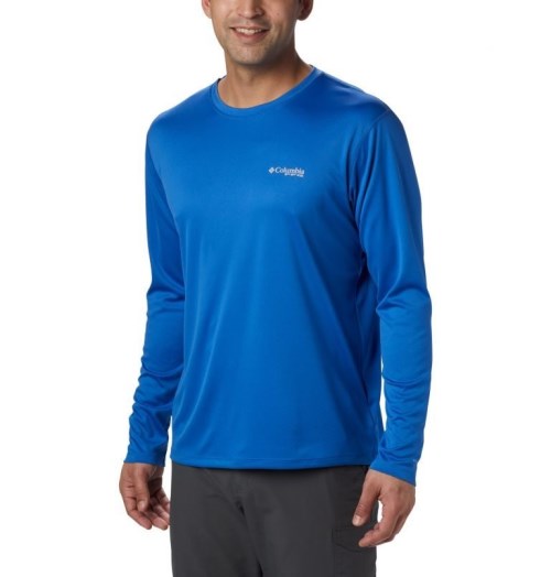 Columbia PFG Zero Rules Long Sleeve Gensere Herre Blå | 08239R