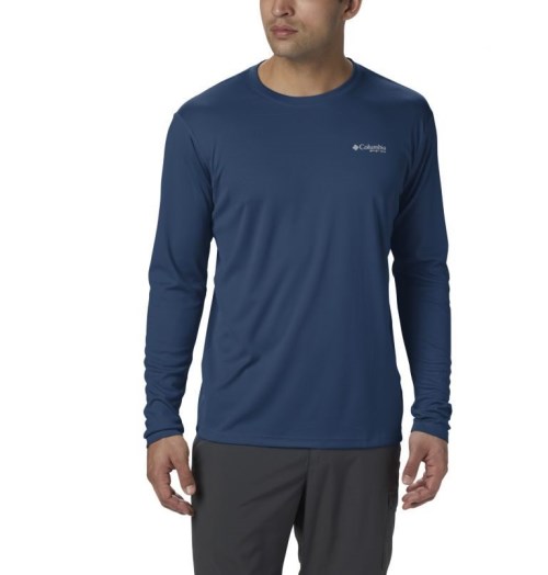 Columbia PFG Zero Rules Long Sleeve Gensere Herre Marineblå | 63851V