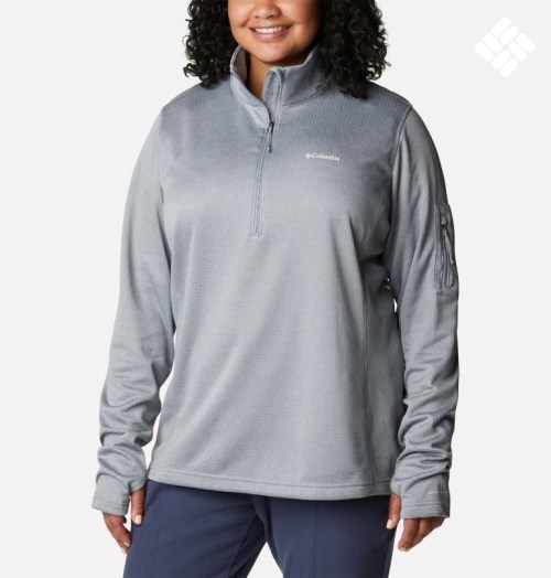 Columbia Park View Grid Fleece 1/2 Zip Gensere Dame Grå | 45960Q