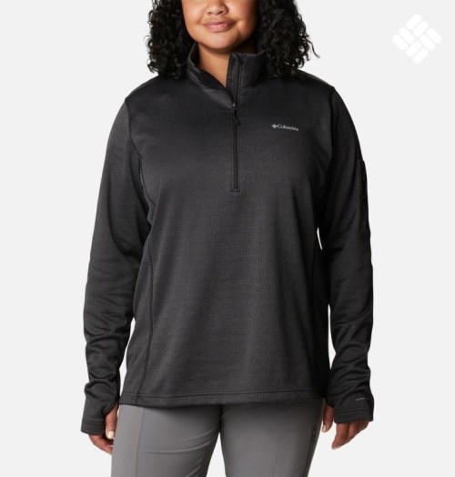 Columbia Park View Grid Fleece 1/2 Zip Gensere Dame Svarte | 91645A