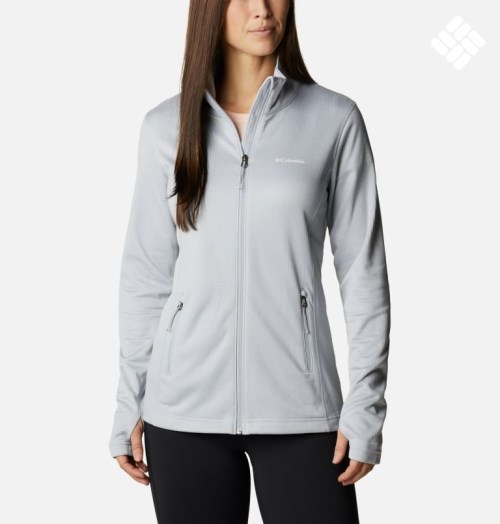 Columbia Park View Grid Full Zip Fleecejakker Dame Lyse Grå | 75182K