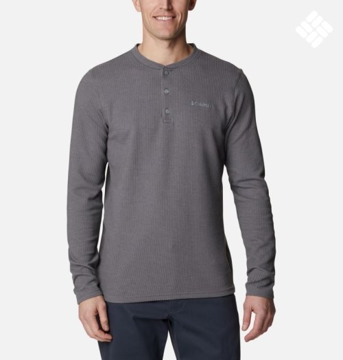 Columbia Pine Peak Waffle Long Sleeve Henley Gensere Herre Grå | 07134R