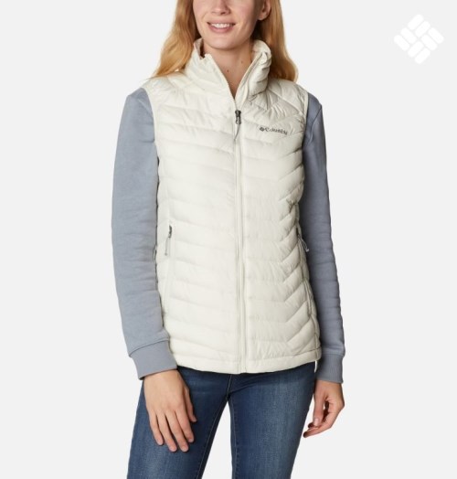 Columbia Powder Lite Vest Dame Pisket Krem | 20798E