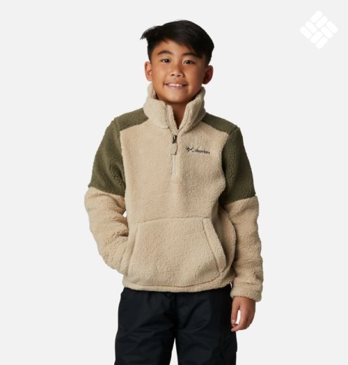 Columbia Rugged Ridge III Half Zip Sherpa Gensere Barn Beige Olivengrønne | 30517W