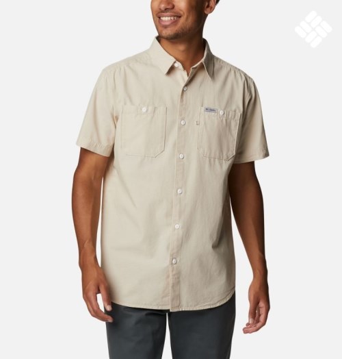 Columbia Scenic Ridge Woven Kort Sleeve Skjorte Herre Khaki | 17859I