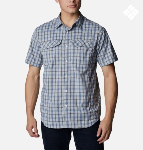 Columbia Silver Ridge Lite Plaid Kort Sleeve Skjorte Herre Marineblå | 38962L