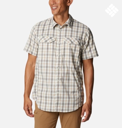 Columbia Silver Ridge Lite Plaid Kort Sleeve Skjorte Herre Pisket Krem | 91526U