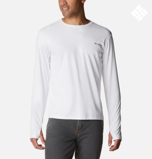 Columbia Sun Deflector Summerdry Long Sleeve Gensere Herre Hvite | 01876U