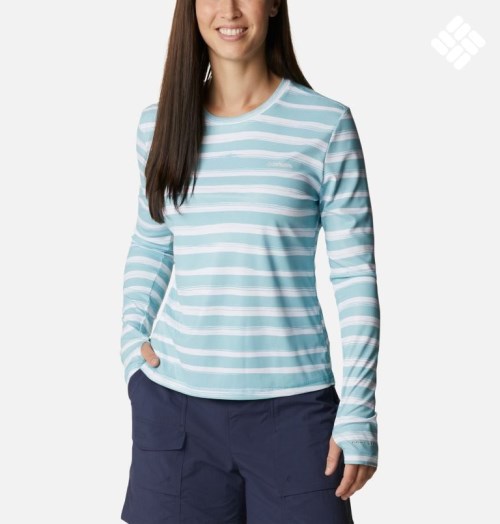 Columbia Sun Deflector Summerdry Long Sleeve Gensere Dame Stripete | 15764D