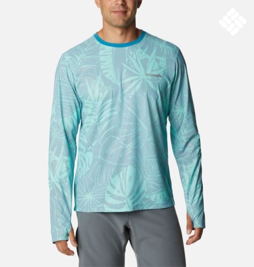 Columbia Sun Deflector Summerdry Long Sleeve Gensere Herre Turkis | 43079W