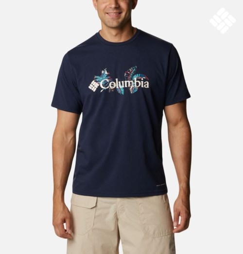 Columbia Sun Trek Kort Sleeve Graphic T-skjorte Herre Marineblå | 60341I