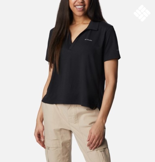 Columbia Sun Trek Kort Sleeve Polo T Skjorte Dame Svarte | 93162Z