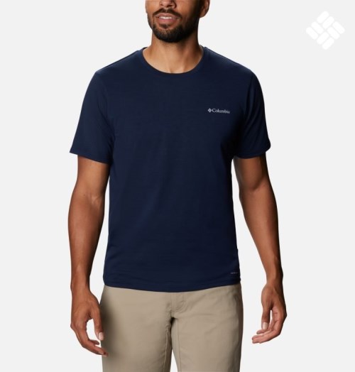 Columbia Sun Trek Kort Sleeve T-skjorte Herre Marineblå | 14263Q