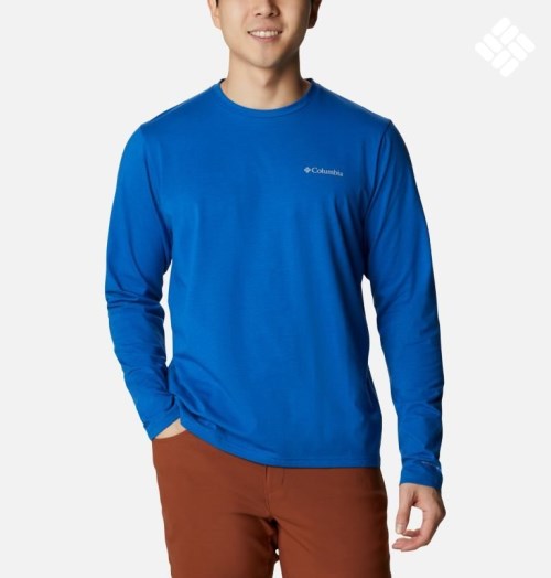 Columbia Sun Trek Long Sleeve Gensere Herre Blå | 42905M