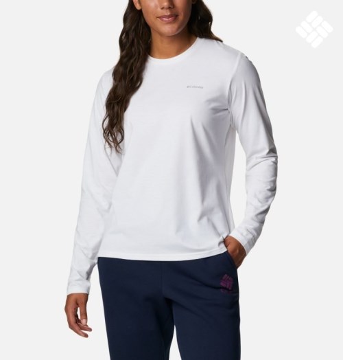 Columbia Sun Trek Long Sleeve T-skjorte Dame Hvite | 80641Q