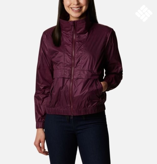 Columbia Sunny City Windbreaker Jakke Dame Burgunder | 91820C