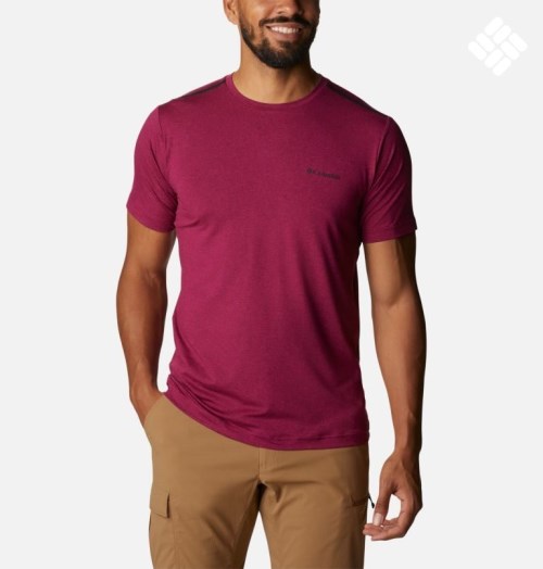 Columbia Tech Trail Crew Neck T-skjorte Herre Fuchsia | 01769C