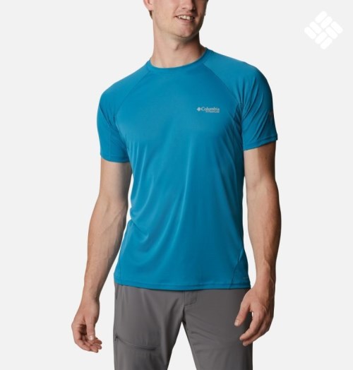 Columbia Titan Pass Kort Sleeve T-skjorte Herre Blå | 28950L