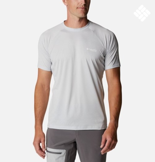 Columbia Titan Pass Kort Sleeve T-skjorte Herre Lyse Grå | 80619Z