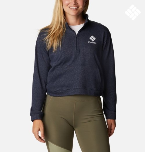 Columbia Trek French Terry Half Zip Gensere Dame Marineblå | 05638T