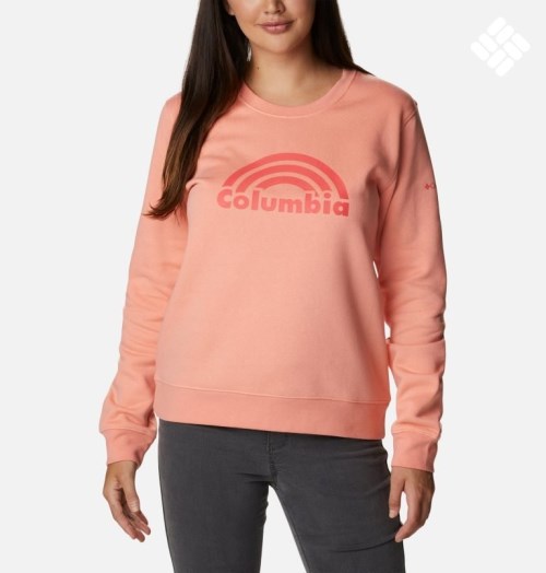 Columbia Trek Graphic Crew Gensere Dame Korall | 98147N