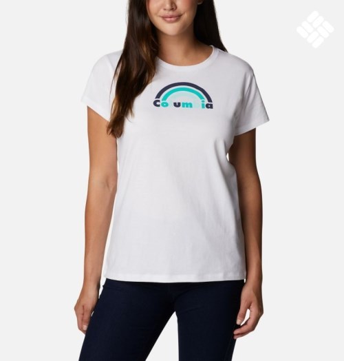 Columbia Trek Kort Sleeve Graphic T-skjorte Dame Hvite | 48679A