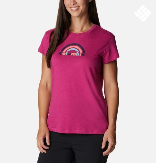 Columbia Trek Kort Sleeve Graphic T-skjorte Dame Fuchsia | 56810G