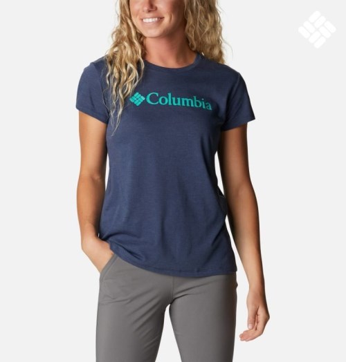 Columbia Trek Kort Sleeve Graphic T-skjorte Dame Marineblå | 60357R