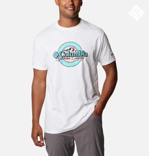 Columbia Ultimate Graphic T-skjorte Herre Hvite | 13704V