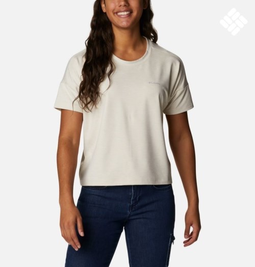 Columbia Weekend Adventure Kort Sleeve T-skjorte Dame Pisket Krem | 83275E