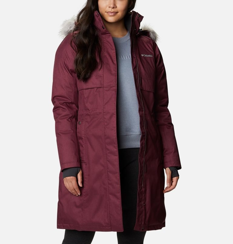 Columbia Apres Arson II Long Dunjakker Dame Burgunder | 54867E