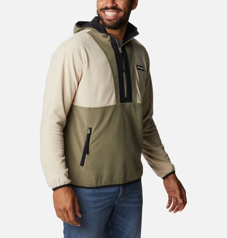 Columbia Back Bowl Lite Half Zip Fleece Hettegensere Herre Pisket Krem Olivengrønne | 91472N