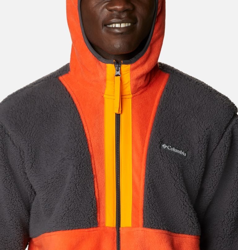 Columbia Back Bowl Sherpa Full Zip Hoodie Fleecejakker Herre Svarte Oransje | 62413H