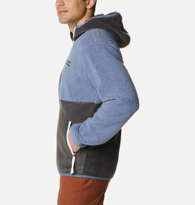 Columbia Back Bowl Sherpa Full Zip Hoodie Fleecejakker Herre Blå Svarte | 94761Q