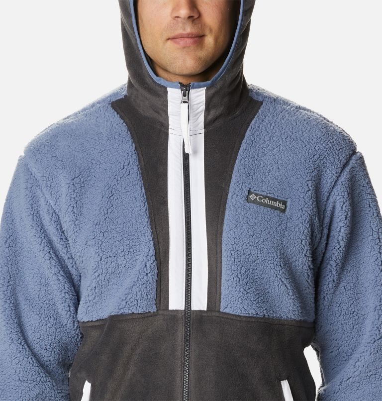 Columbia Back Bowl Sherpa Full Zip Hoodie Fleecejakker Herre Blå Svarte | 94761Q