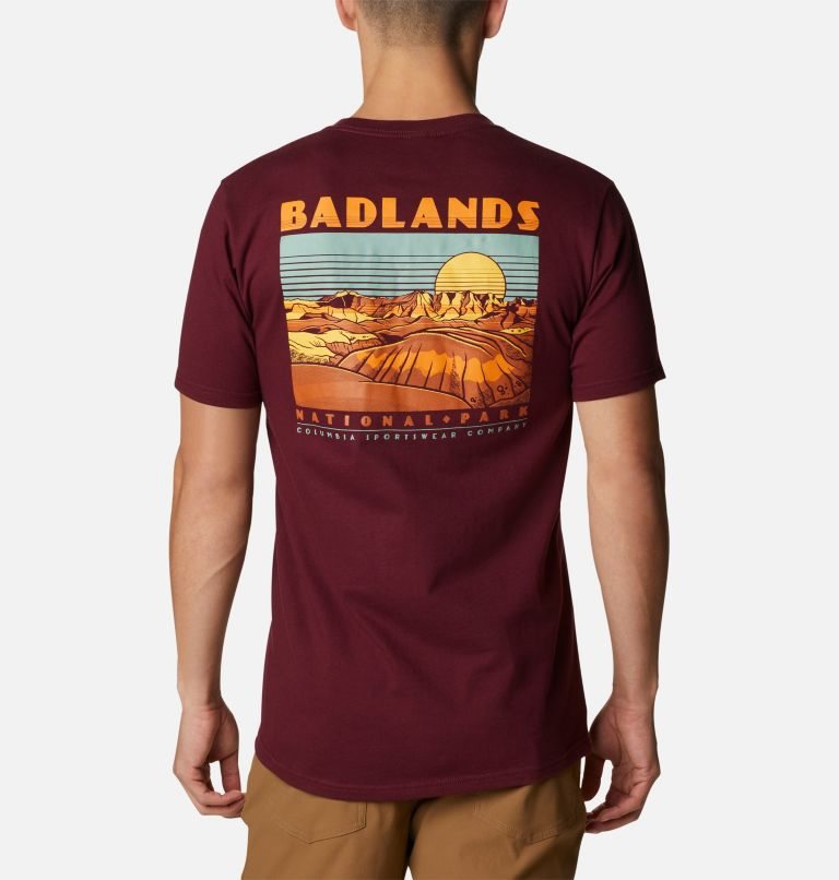 Columbia Badlands Park T-skjorte Herre Burgunder | 50286A