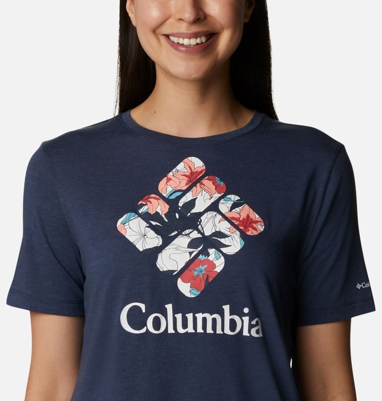 Columbia Bluebird Day Relaxed Crew Neck T-skjorte Dame Marineblå | 25730D