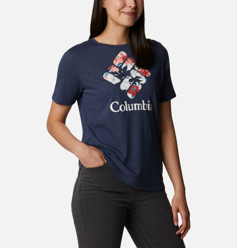 Columbia Bluebird Day Relaxed Crew Neck T-skjorte Dame Marineblå | 25730D