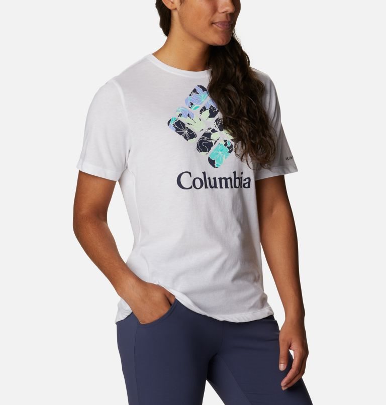 Columbia Bluebird Day Relaxed Crew Neck T-skjorte Dame Hvite | 37926N