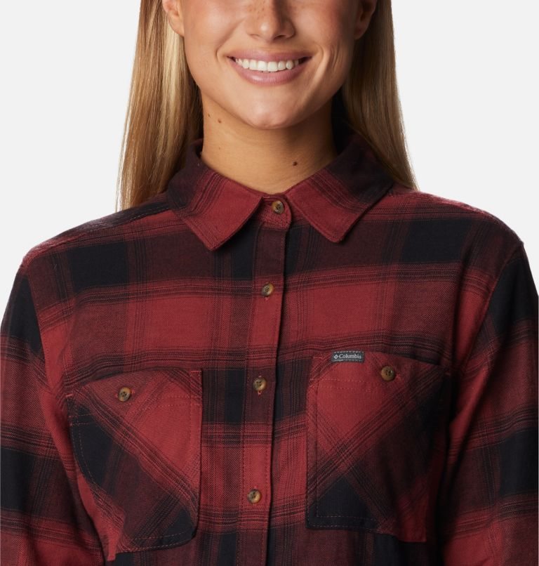 Columbia Clay Hills Stretch Flannel Skjorte Dame Rød | 52183H