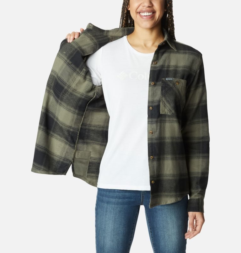 Columbia Clay Hills Stretch Flannel Skjorte Dame Olivengrønne | 84192J