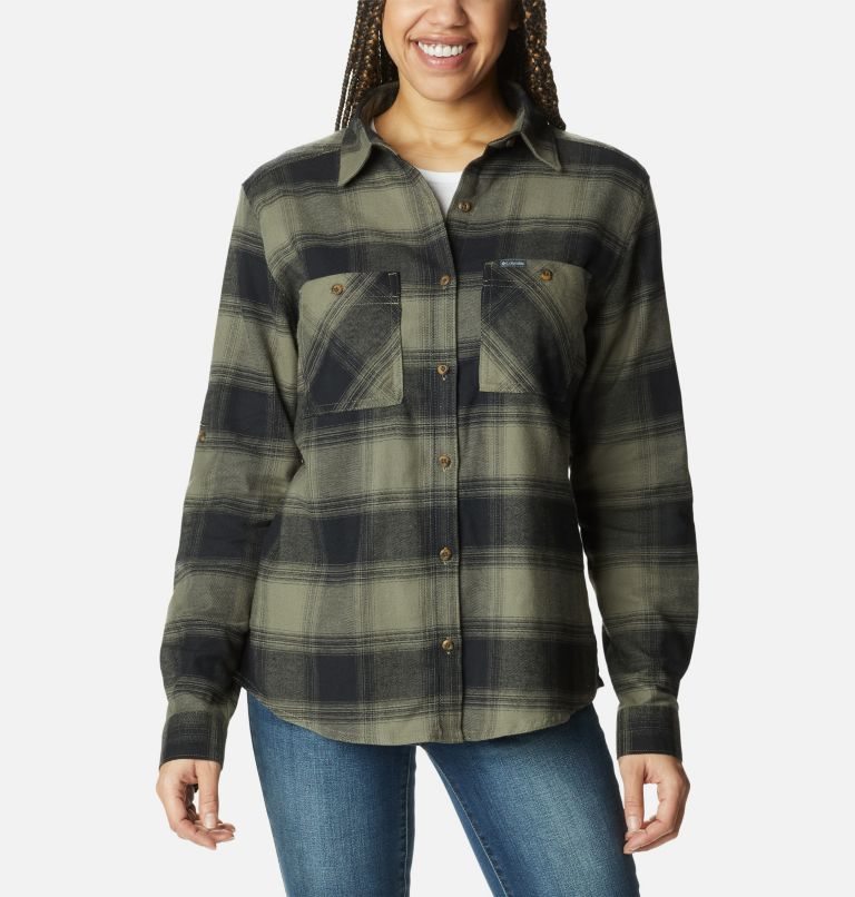 Columbia Clay Hills Stretch Flannel Skjorte Dame Olivengrønne | 84192J