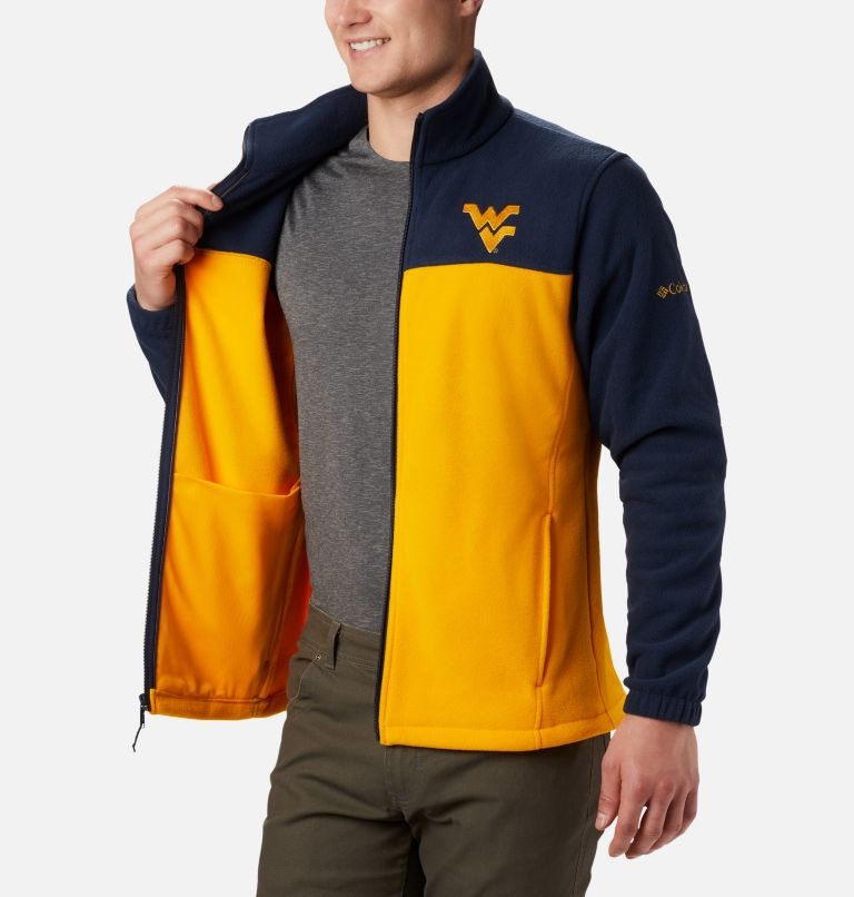 Columbia Collegiate Flanker III - West Virginia University Fleecejakker Herre Marineblå Gul | 87134O