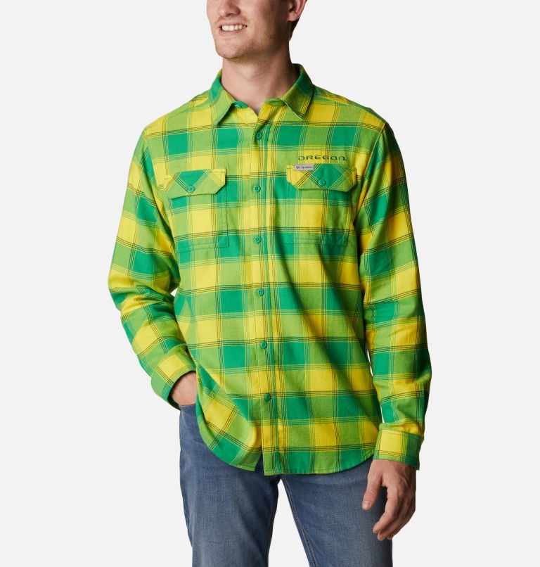 Columbia Collegiate Flare Gun Flannel Long Sleeve - Oregon Skjorte Herre Grønn | 18725N