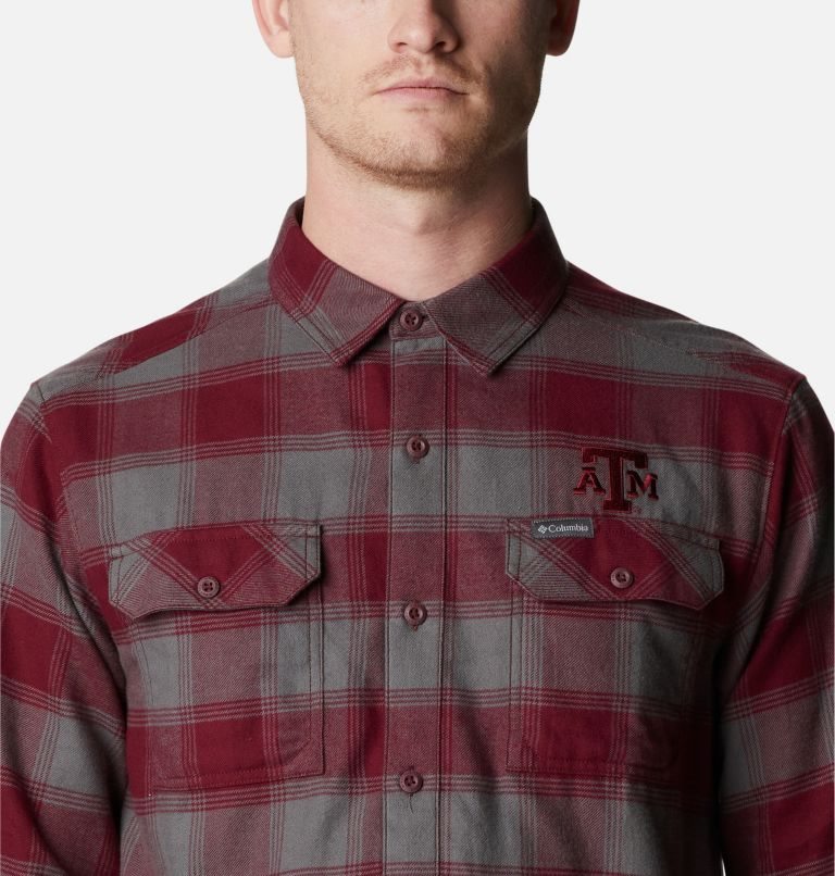 Columbia Collegiate Flare Gun Flannel Long Sleeve - Texas A&M Skjorte Herre Rød | 51243Z